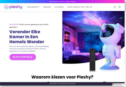 Screenshot van pleshy.nl