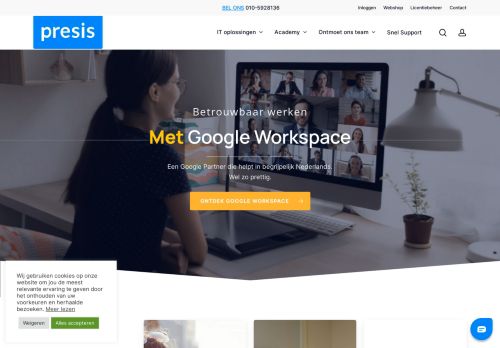 Screenshot van presis.nl