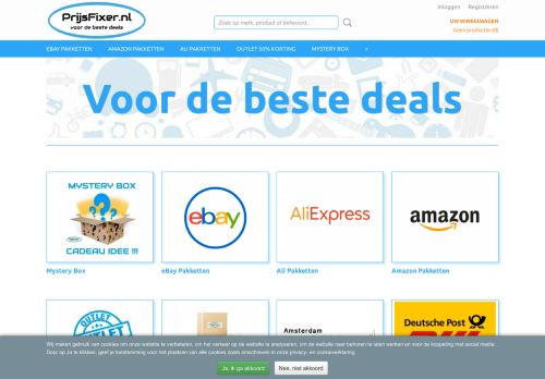 Screenshot van prijsfixer.nl