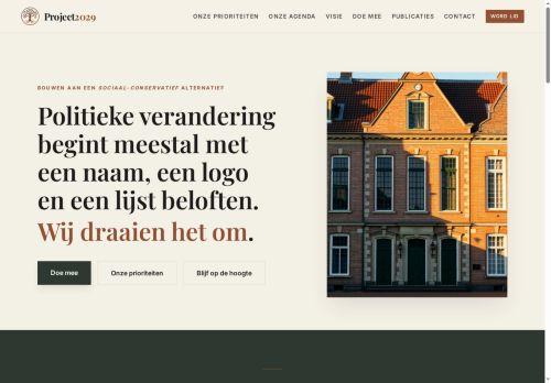 Screenshot van project2029.nl