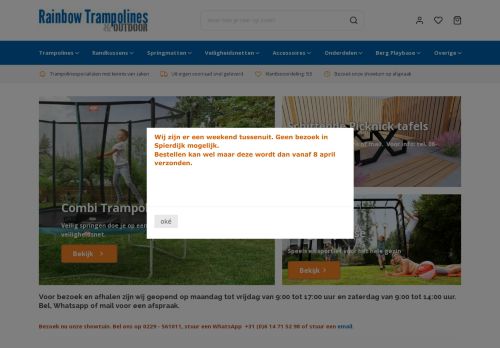 Screenshot van rainbowtrampolines.nl