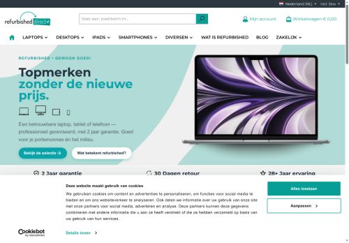 Screenshot van refurbisheddirect.com