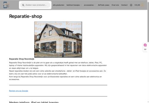 Screenshot van reparatie-shop.nl