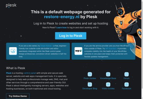 Screenshot van restore-energy.nl