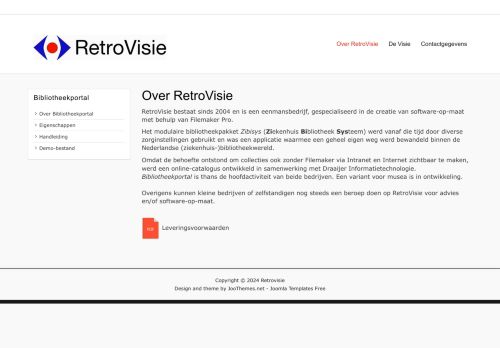 Screenshot van retrovisie.nl