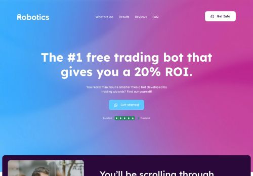 Screenshot van robotics.trade