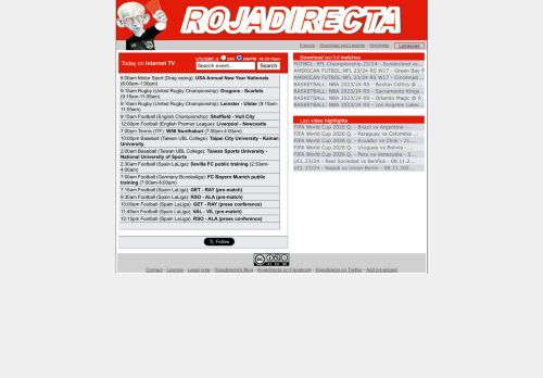 Screenshot van rojadirecta.eu