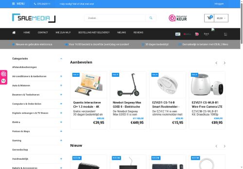 Screenshot van salemedia.nl