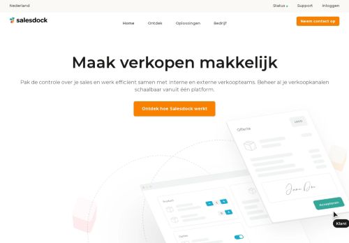 Screenshot van salesdock.nl