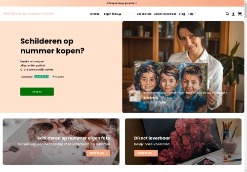 Screenshot van schilderenopnummerwinkel.nl