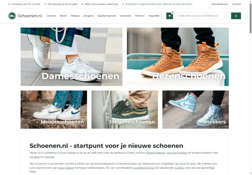 Screenshot van schoenen.nl