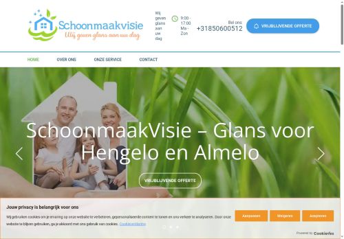 Screenshot van schoonmaakvisie.nl