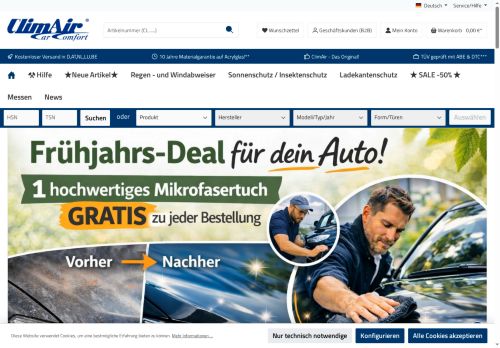Screenshot van shop.climair.de