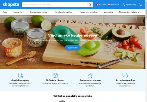 Screenshot van shopsta.be