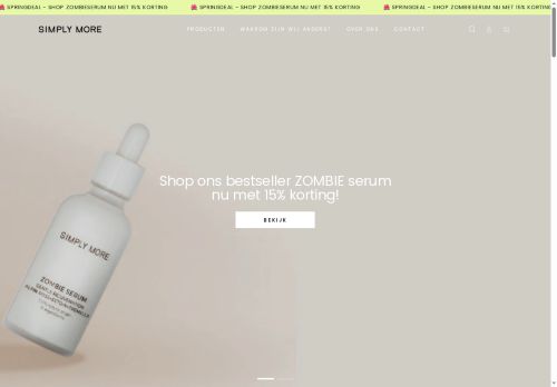 Screenshot van simplymorecosmetics.nl