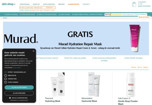 Screenshot van skin-shop.nl