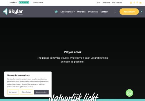 Screenshot van skylar.nl