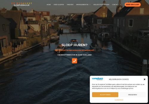 Screenshot van sloepverhuurdemeerkoet.nl