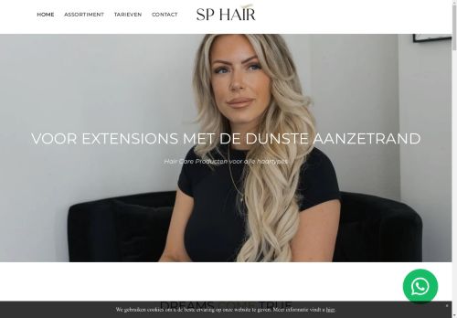 Screenshot van sp-hair.nl