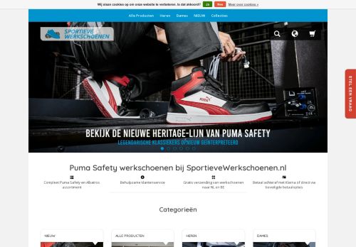 Screenshot van sportievewerkschoenen.nl