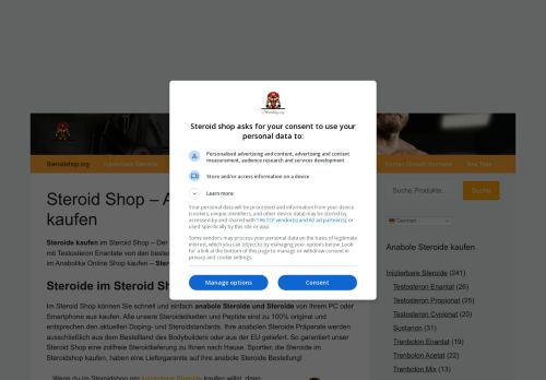 Screenshot van steroidshop.org