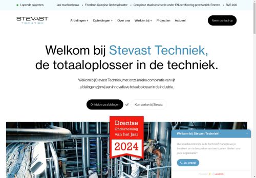 Screenshot van stevasttechniek.nl