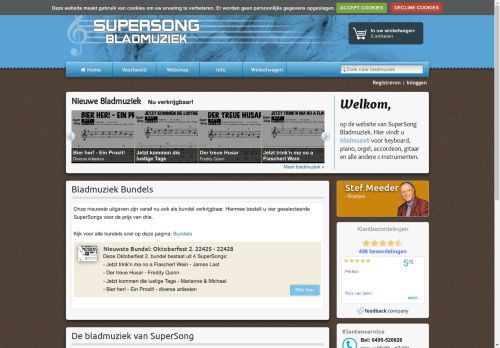 Screenshot van supersong.nl