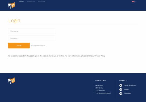 Screenshot van support.4ps.nl