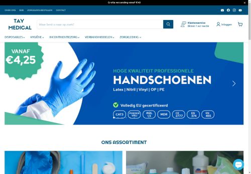 Screenshot van taymedical.nl