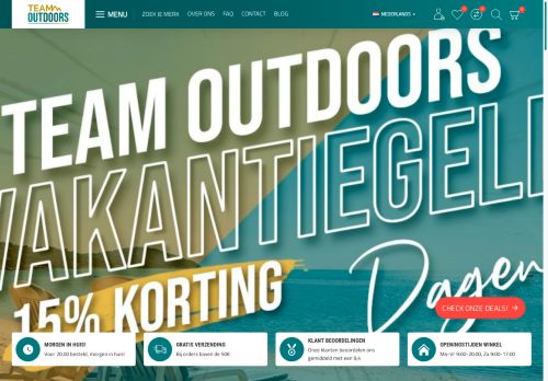 Screenshot van team-outdoors.nl