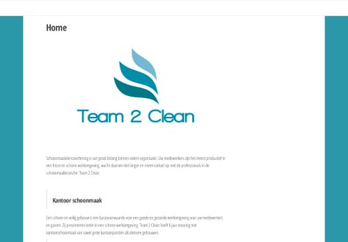 Screenshot van team2clean.nl