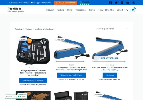 Screenshot van technicks.nl