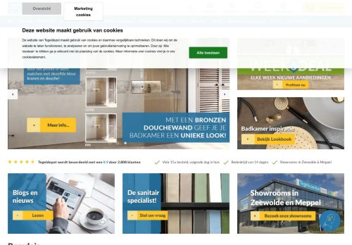 Screenshot van tegeldepot.nl