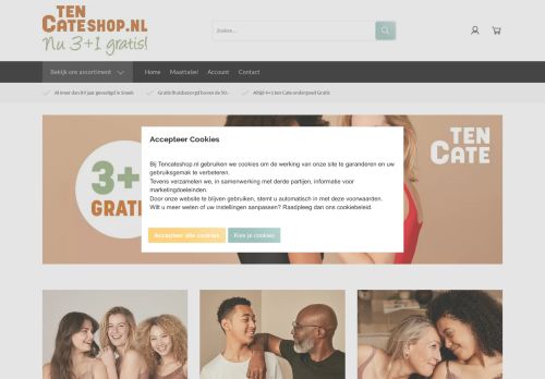 Screenshot van tencateshop.nl