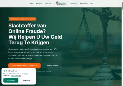 Screenshot van terugvordering-nl.com