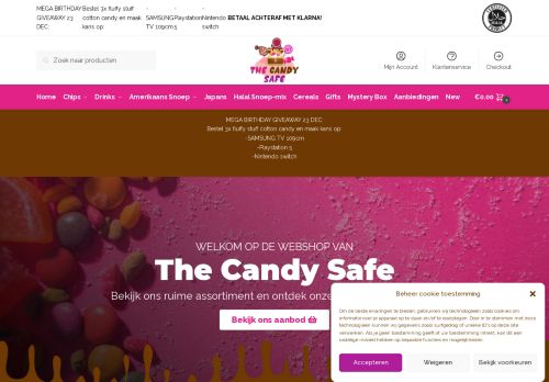 Screenshot van thecandysafe.nl