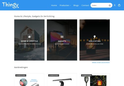 Screenshot van thingyproducts.nl