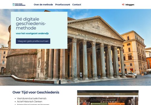 Screenshot van tijdvoorgeschiedenis.nl