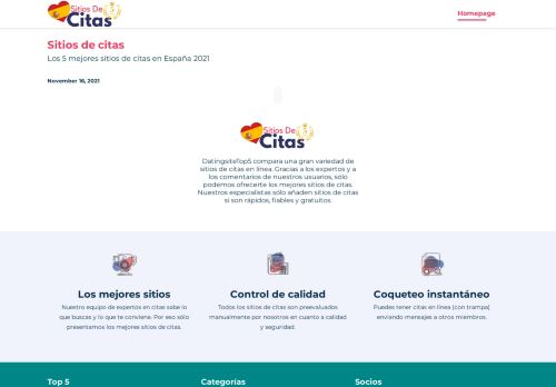 Screenshot van top5sitiosdecitas.es