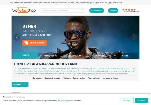 Screenshot van topticketshop.nl