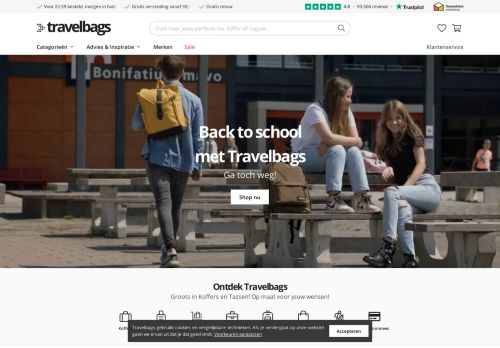 Screenshot van travelbags.nl
