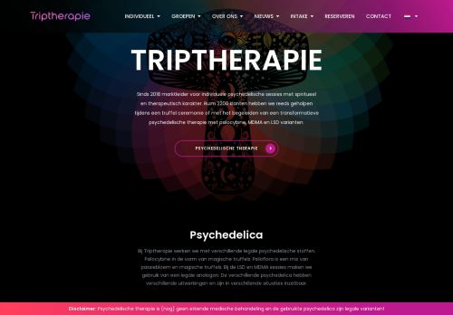 Screenshot van triptherapie.nl