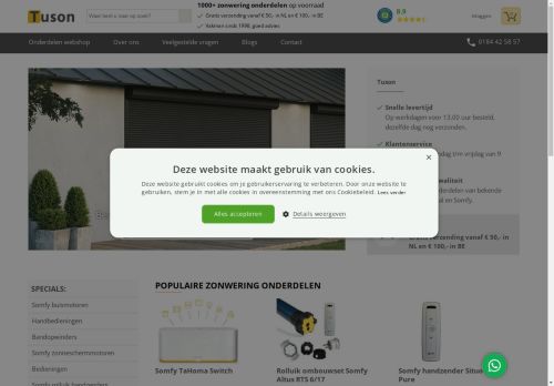 Screenshot van tuson.nl