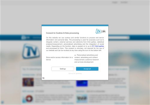 Screenshot van tvblik.nl
