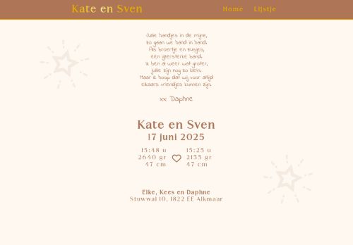 Screenshot van tweeling.elkekees.nl