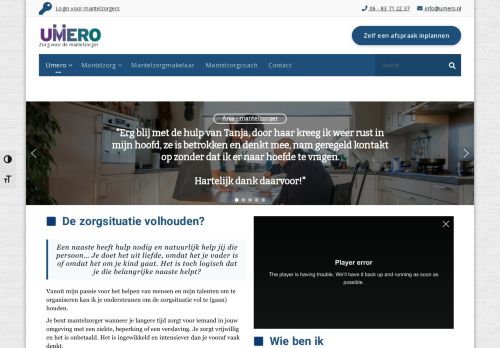 Screenshot van umero.nl