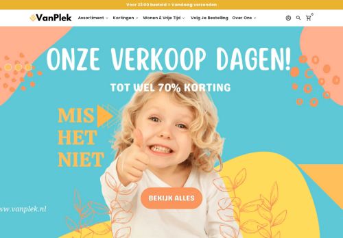 Screenshot van vanplek.nl