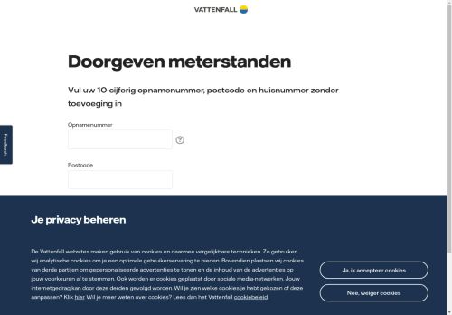 Screenshot van vattenfallevent-meterstanden.pti.nl