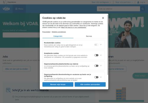 Screenshot van vdab.be