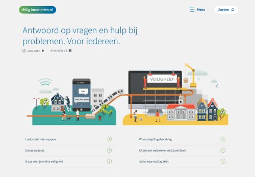Screenshot van veiliginternetten.nl
